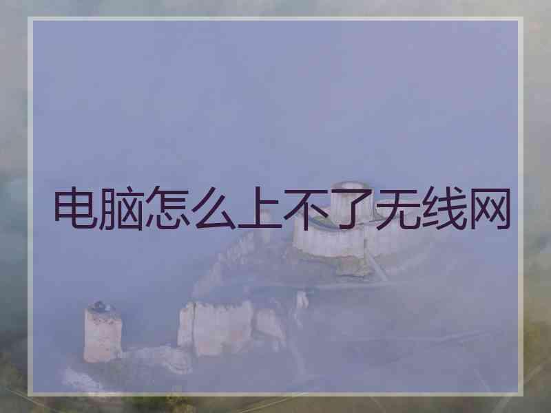 电脑怎么上不了无线网