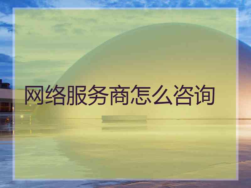 网络服务商怎么咨询