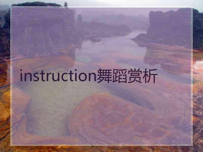 instruction舞蹈赏析