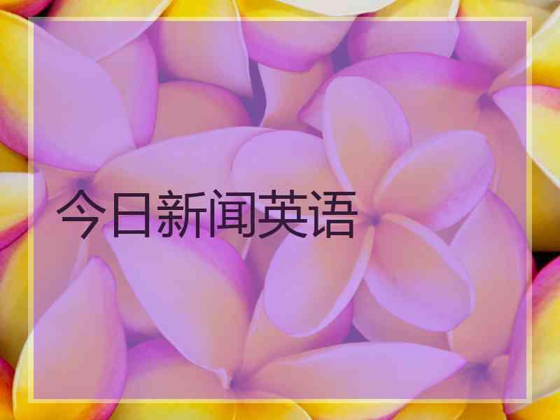 今日新闻英语