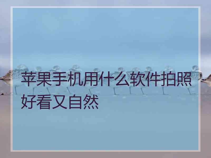 苹果手机用什么软件拍照好看又自然