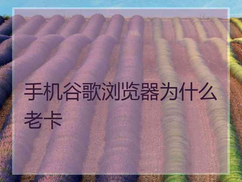 手机谷歌浏览器为什么老卡