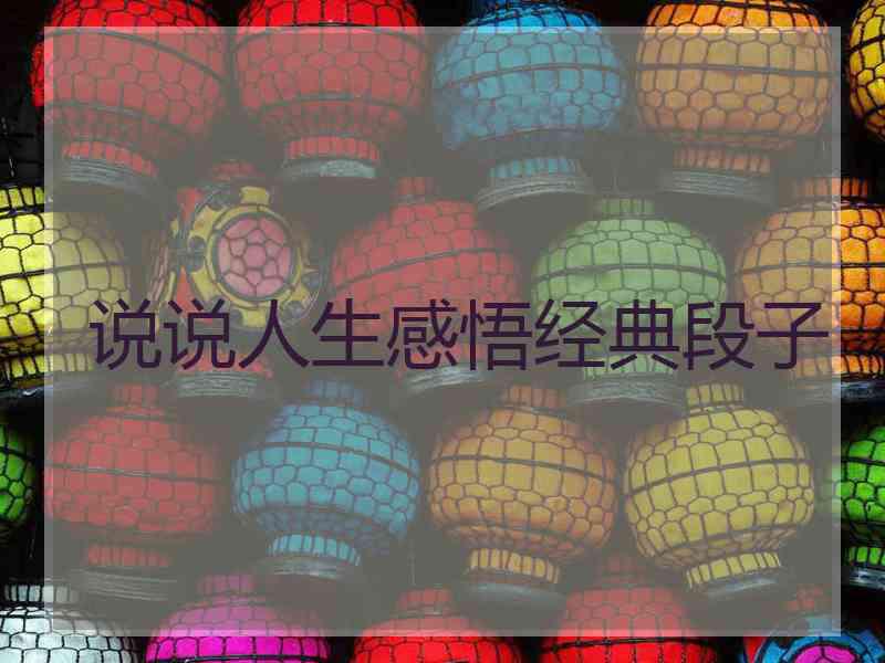 说说人生感悟经典段子