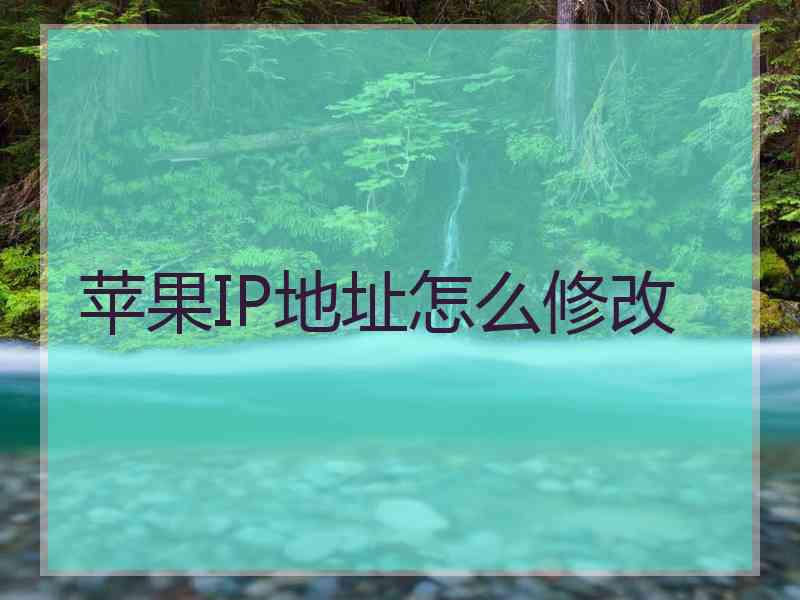 苹果IP地址怎么修改