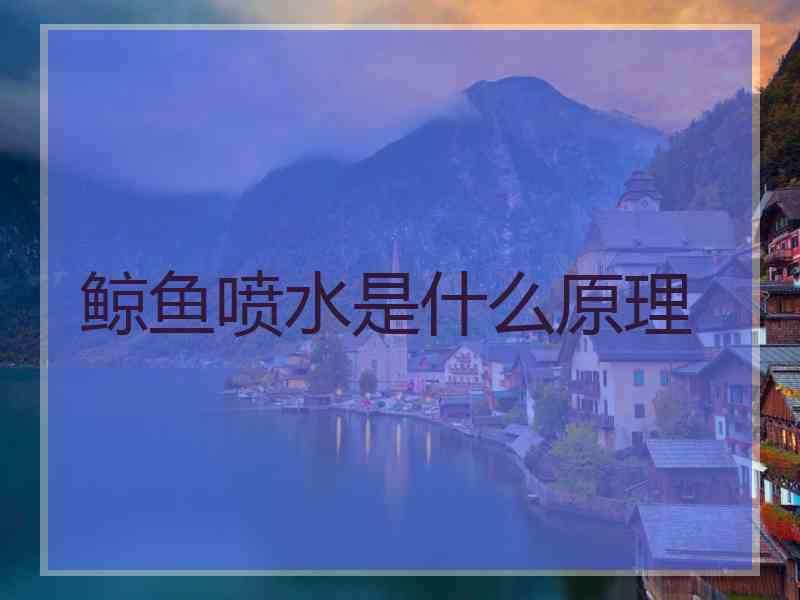 鲸鱼喷水是什么原理