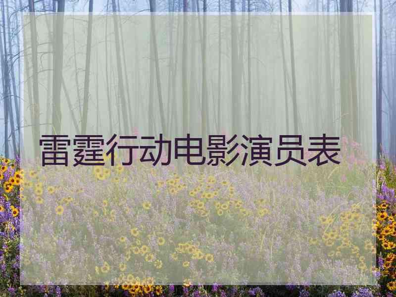 雷霆行动电影演员表