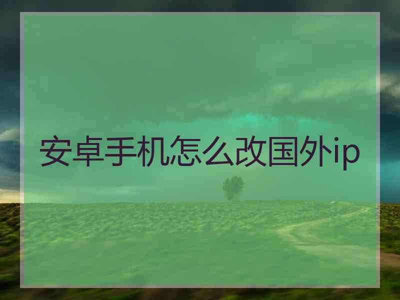 安卓手机怎么改国外ip