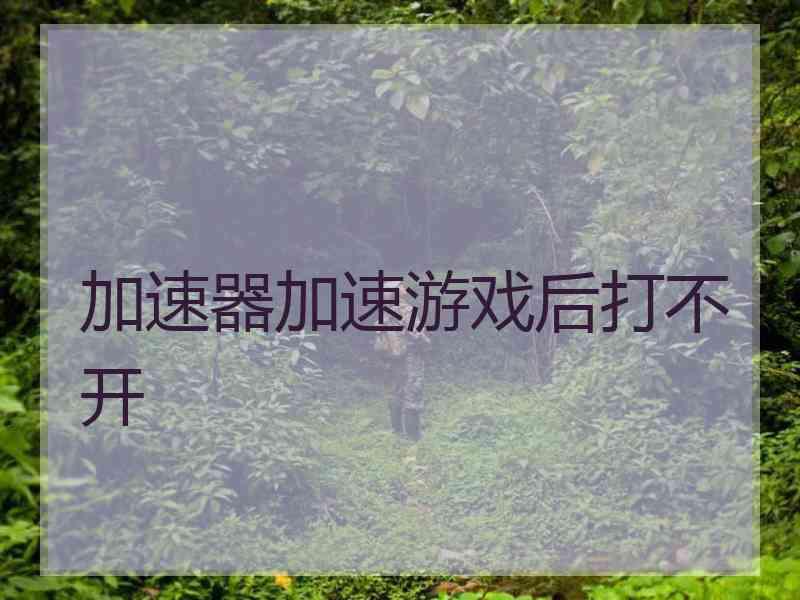 加速器加速游戏后打不开