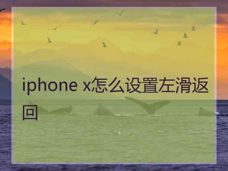 iphone x怎么设置左滑返回