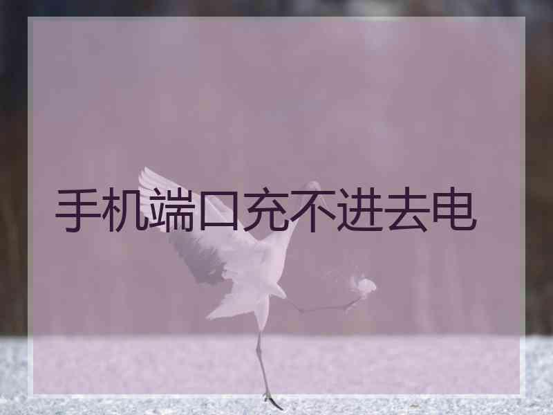 手机端口充不进去电