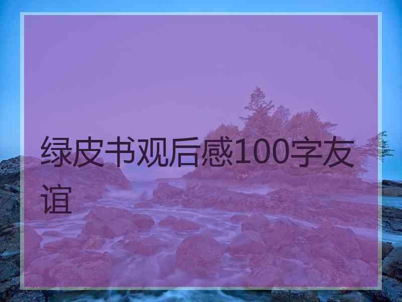 绿皮书观后感100字友谊