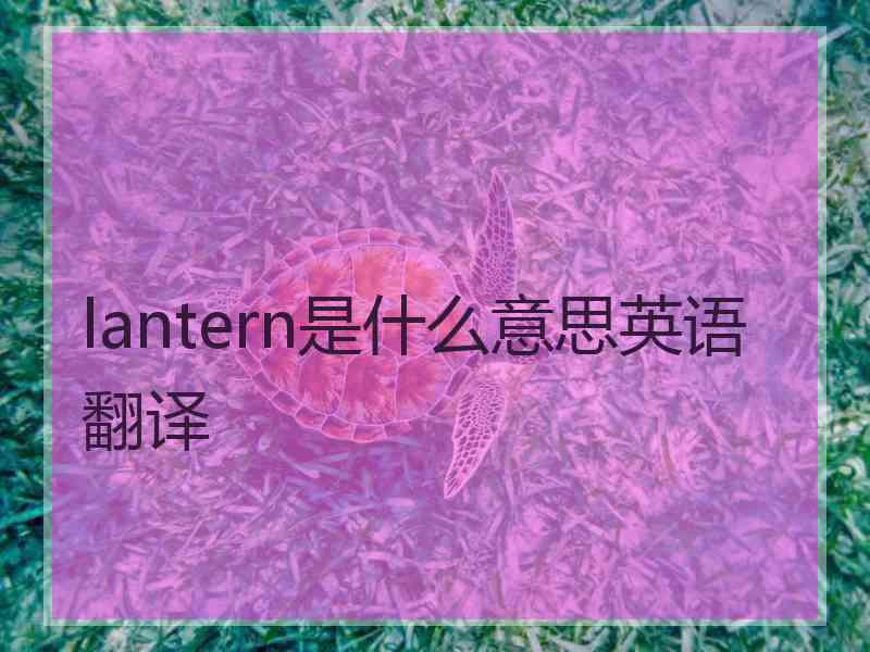 lantern是什么意思英语翻译