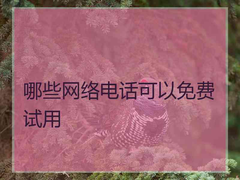 哪些网络电话可以免费试用