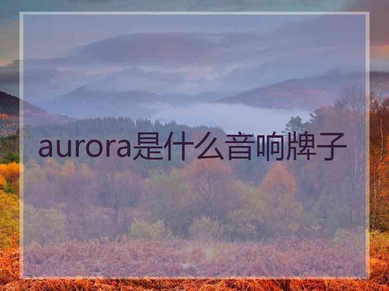 aurora是什么音响牌子