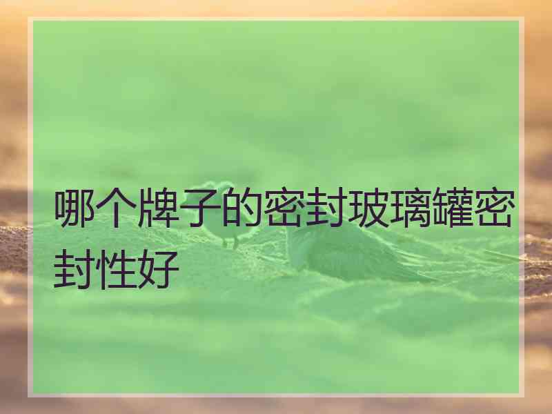 哪个牌子的密封玻璃罐密封性好