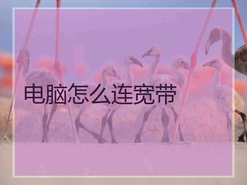 电脑怎么连宽带
