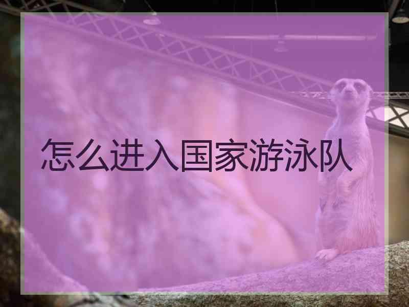 怎么进入国家游泳队