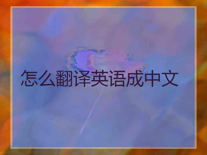 怎么翻译英语成中文