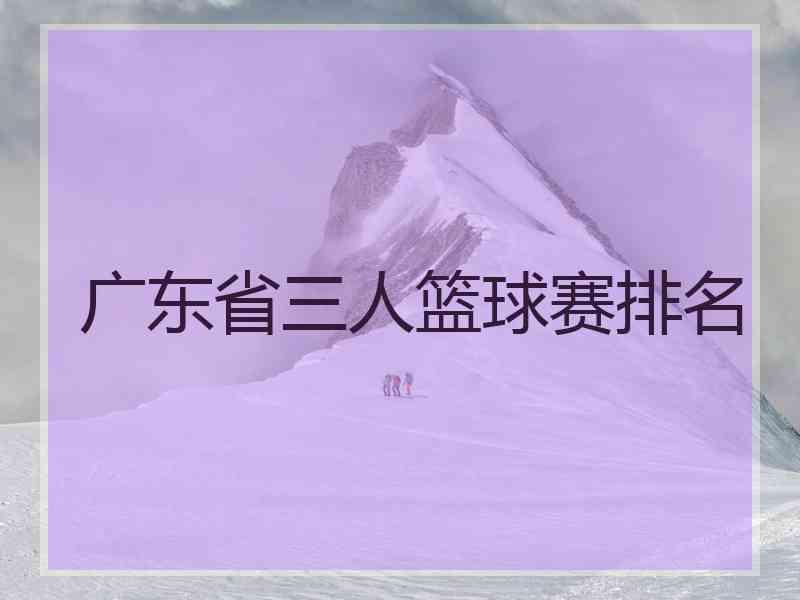 广东省三人篮球赛排名