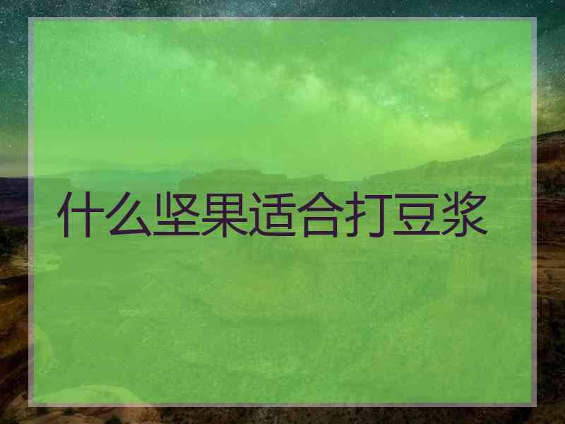 什么坚果适合打豆浆