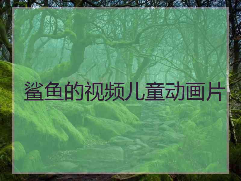 鲨鱼的视频儿童动画片