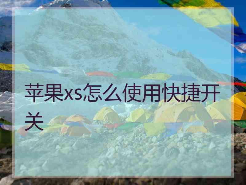苹果xs怎么使用快捷开关