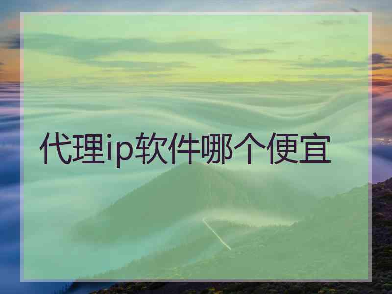 代理ip软件哪个便宜