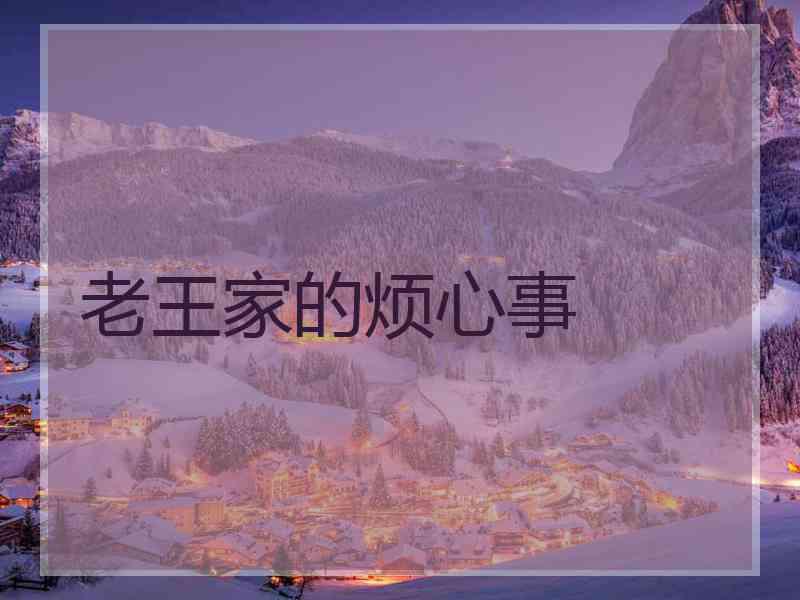 老王家的烦心事