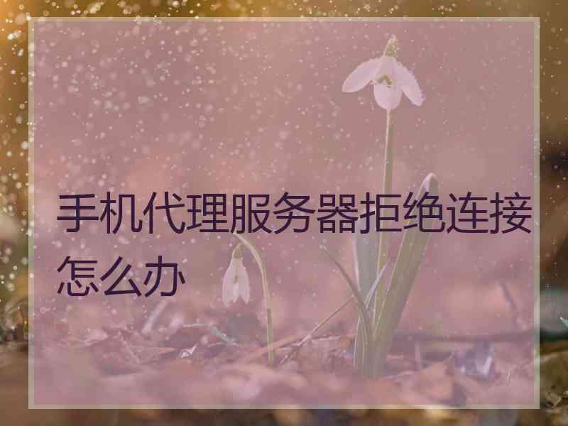 手机代理服务器拒绝连接怎么办