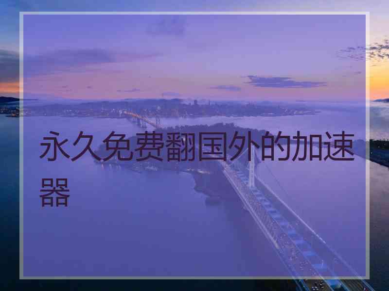 永久免费翻国外的加速器