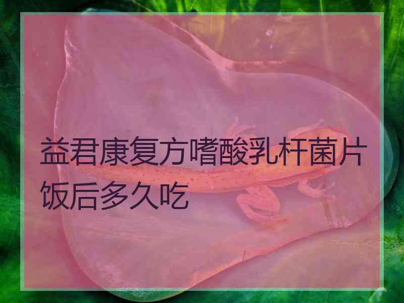益君康复方嗜酸乳杆菌片饭后多久吃