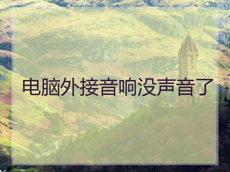 电脑外接音响没声音了