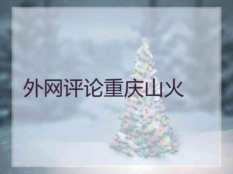 外网评论重庆山火