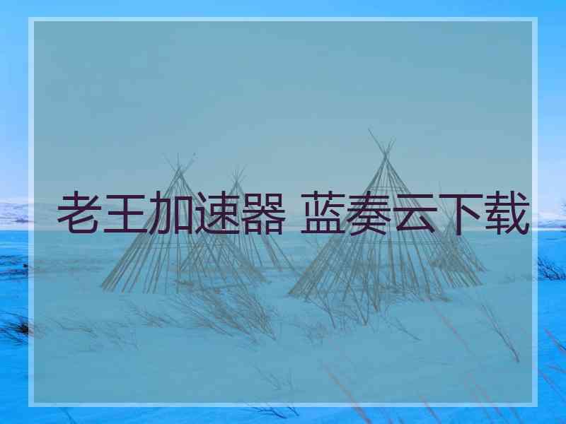 老王加速器 蓝奏云下载