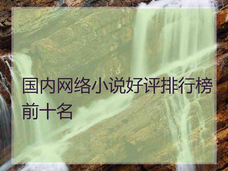 国内网络小说好评排行榜前十名