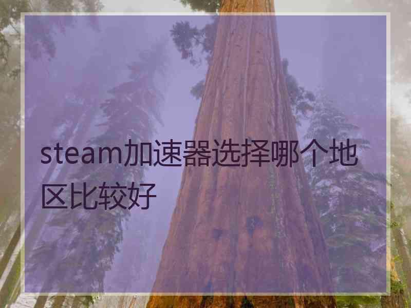 steam加速器选择哪个地区比较好