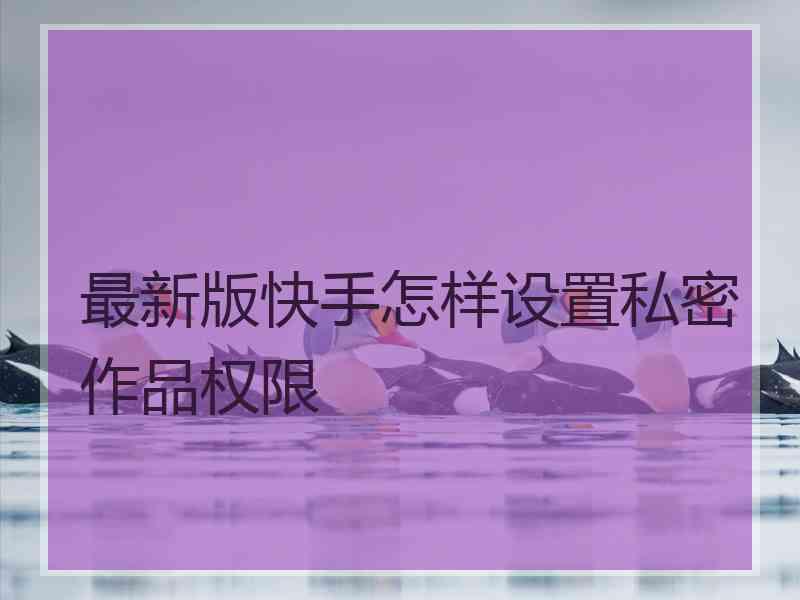 最新版快手怎样设置私密作品权限