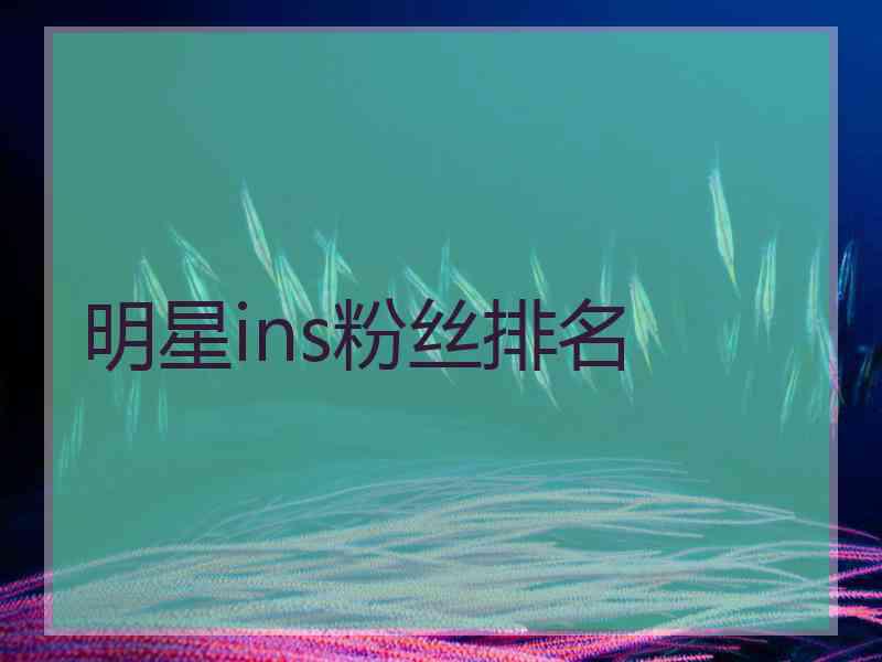 明星ins粉丝排名