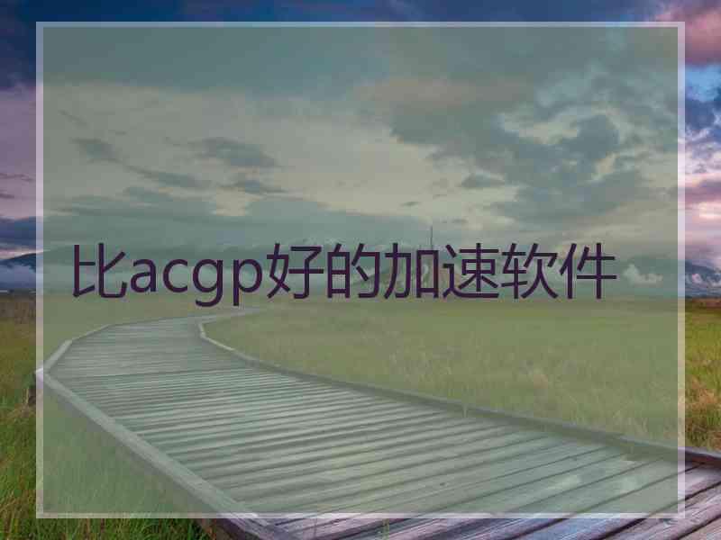 比acgp好的加速软件