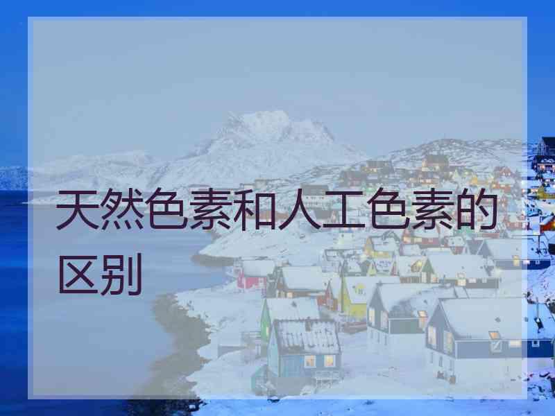 天然色素和人工色素的区别