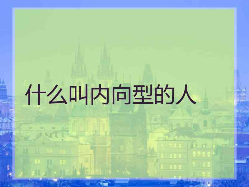 什么叫内向型的人