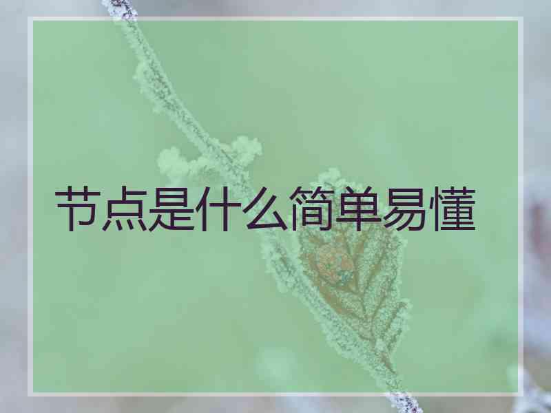 节点是什么简单易懂
