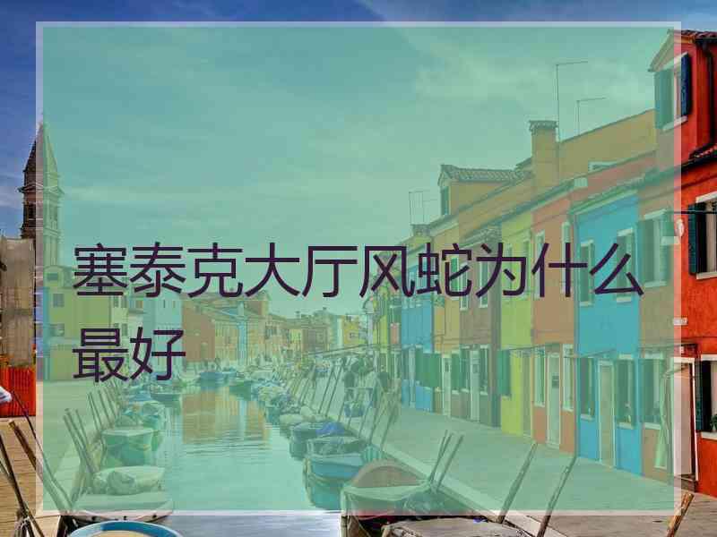 塞泰克大厅风蛇为什么最好