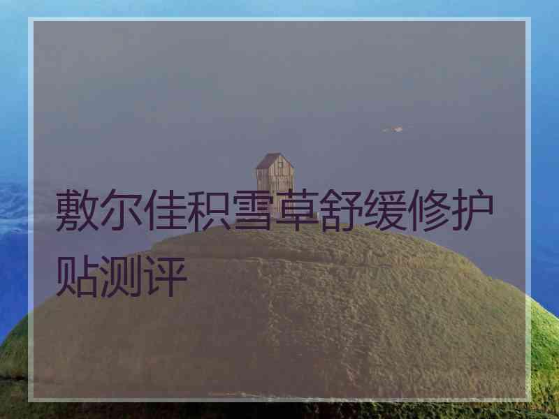 敷尔佳积雪草舒缓修护贴测评