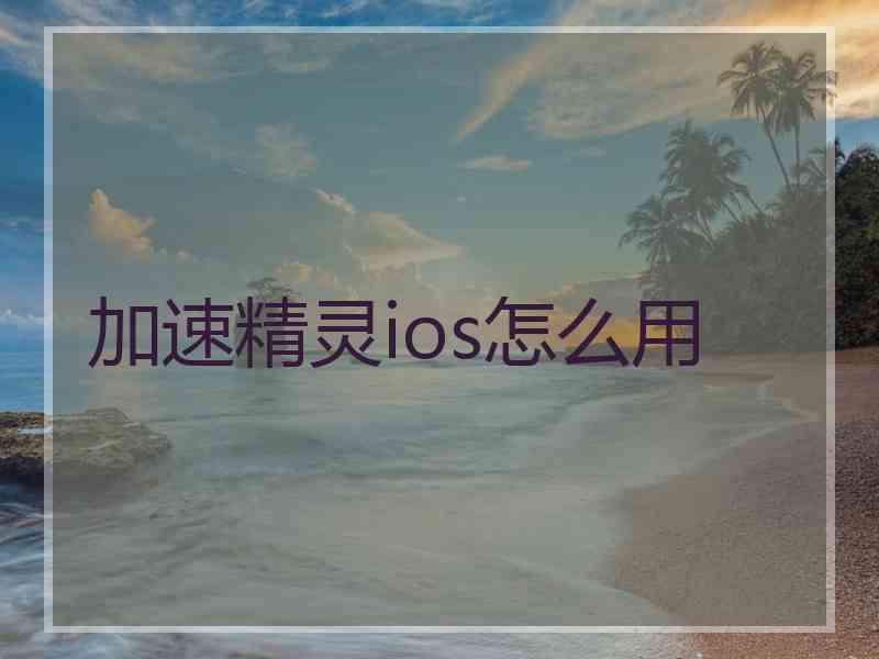 加速精灵ios怎么用