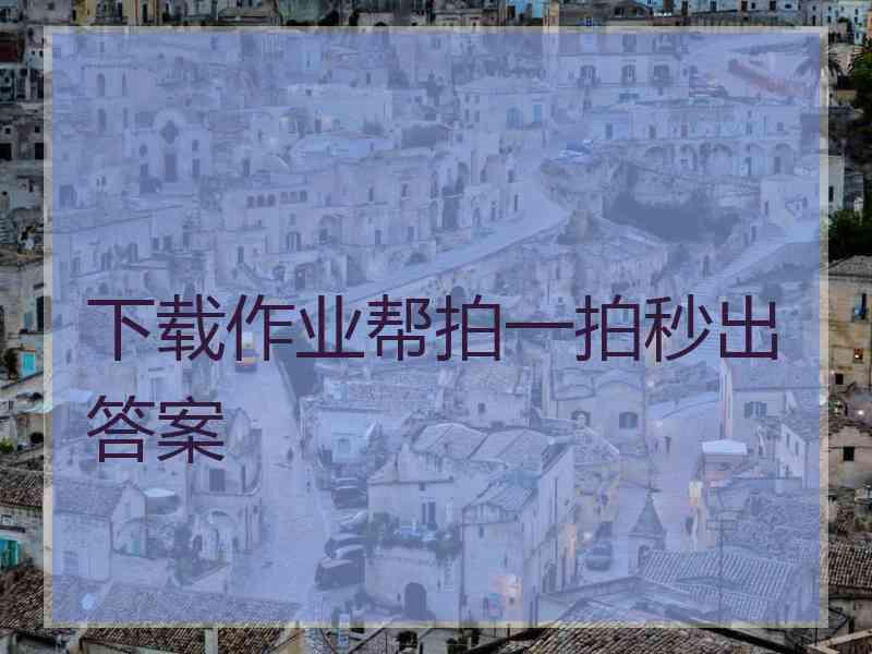 下载作业帮拍一拍秒出答案