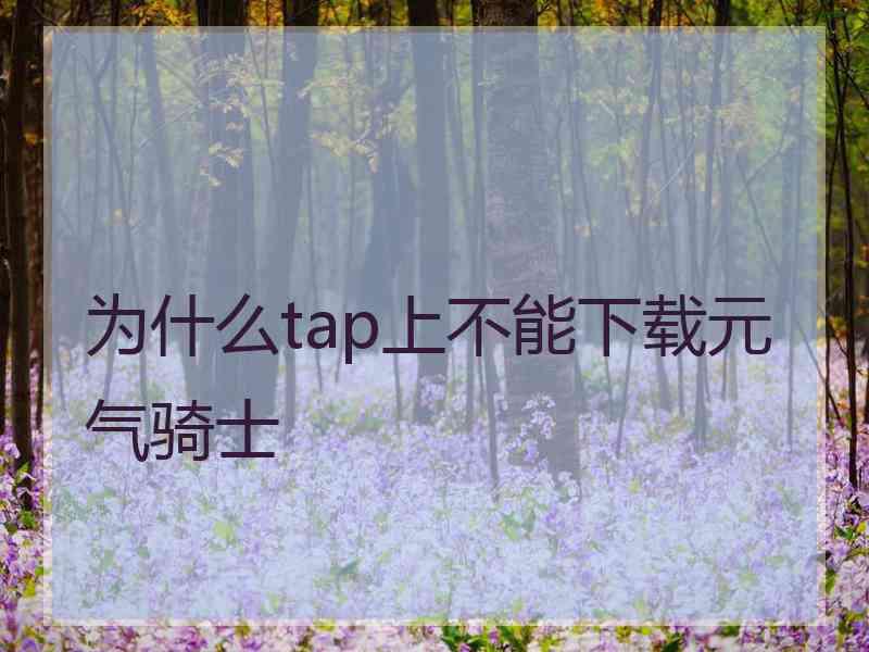 为什么tap上不能下载元气骑士