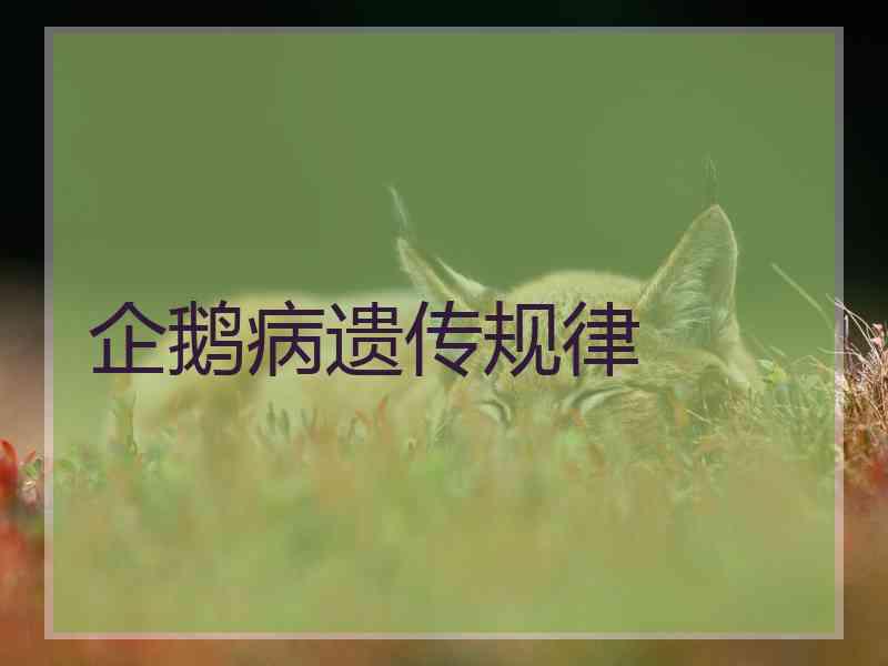 企鹅病遗传规律