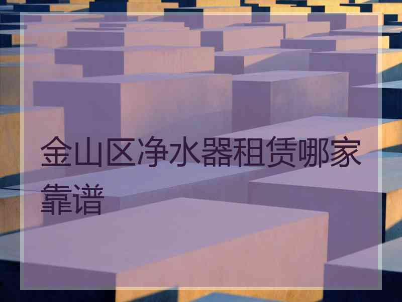 金山区净水器租赁哪家靠谱