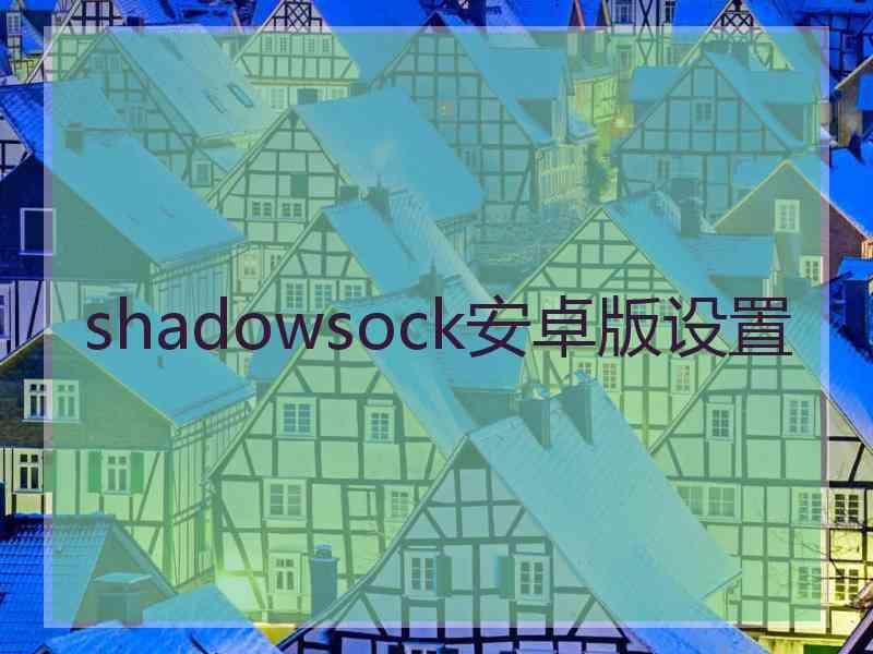 shadowsock安卓版设置